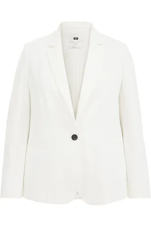 WE Fashion Dames getailleerde jersey stretch blazer - Curve - - Viscose - Plus Size