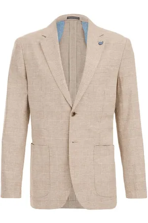 WE Fashion Heren slim fit blazer met dessin - Slim Fit - - Linnen