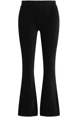 WE Fashion Dames flared legging van ribstof - Curve - - Katoen - Plus Size