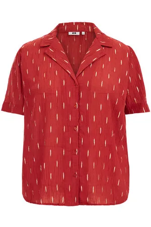 WE Fashion Dames blouse met dessin - Curve - Regular fit - - Viscose - Plus Size
