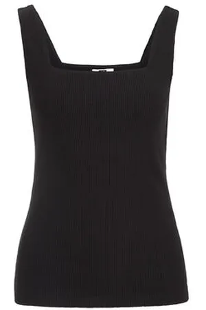 WE Fashion Dames singlet van ribstof - - Viscose