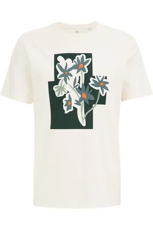 WE Fashion Heren T-shirt met opdruk - Slim Fit - - Katoen