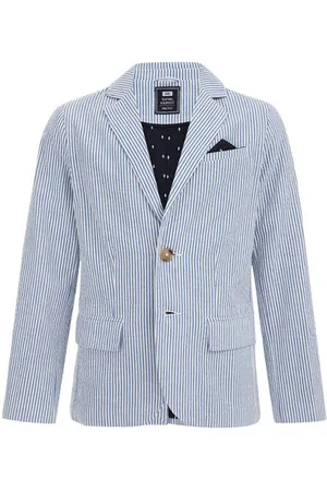 WE Fashion Jongens slim fit blazer met dessin - Slim Fit - - Katoen