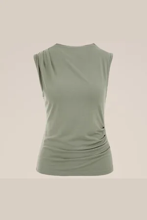 WE Fashion Dames singlet met plooidetail -