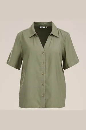WE Fashion Dames blouse met structuur - Regular fit - - Viscose