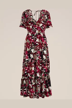 WE Fashion Dames maxi-jurk met dessin - Regular fit - - Viscose