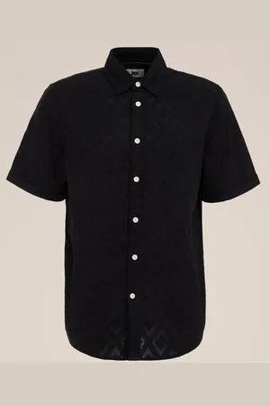 WE Fashion Heren regular fit overhemd met structuur - Regular fit - - Katoen