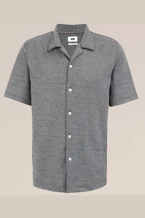 WE Fashion Heren jersey overhemd met dessin - Regular fit -
