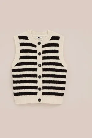 WE Fashion Meisjes gebreid gilet met dessin - Regular fit -