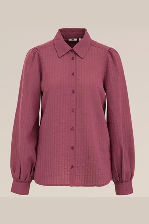 WE Fashion Dames blouse met structuur - Regular fit - - Viscose