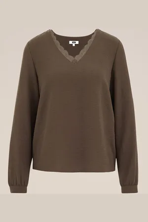 WE Fashion Dames blouse met kant - Regular fit -