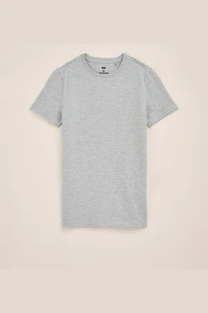 WE Fashion Jongens basic T-shirt met ronde hals - Regular fit - - Katoen