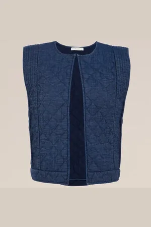WE Fashion Blue Ridge - Dames denim gilet - Regular fit - - Katoen