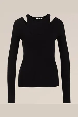 WE Fashion WE Studio - Dames geribd T-shirt - - Ecovero viscose