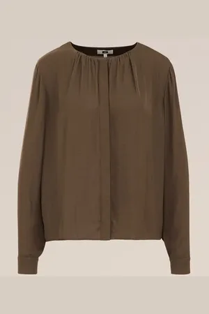 WE Fashion Dames blouse met satijnen look - Regular fit -
