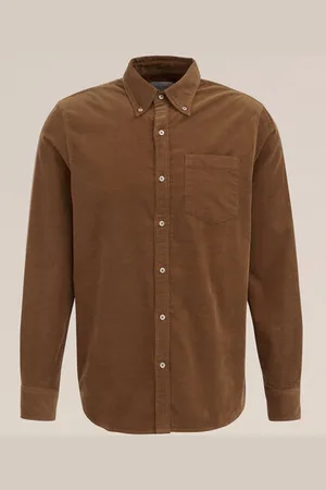 WE Fashion Van Gils - Heren premium corduroy overhemd - Slim Fit - - Katoen