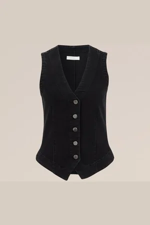 WE Fashion Blue Ridge - Dames denim gilet - Regular fit - - Katoen