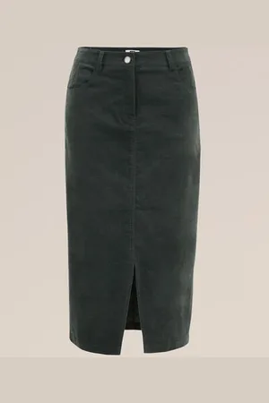 WE Fashion Dames velvet kokerrok - - Katoen