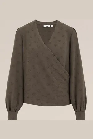 WE Fashion Dames overslagblouse met dessin - Regular fit -