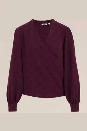 WE Fashion Dames overslagblouse met dessin - Regular fit -