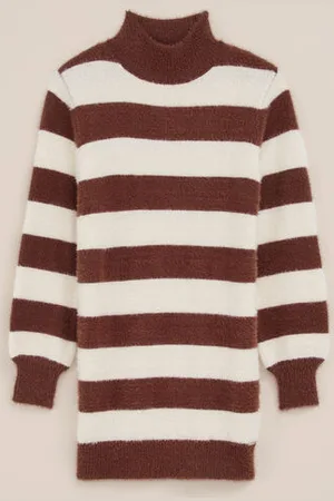 WE Fashion Meisjes gebreide jurk met dessin - Regular fit -