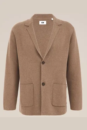WE Fashion Heren Slim fit fijngebreide blazer - Slim Fit - - Katoen
