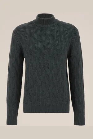 WE Fashion Heren kabeltrui - Slim Fit - - Katoen