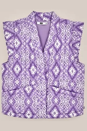 WE Fashion Meisjes gilet met gestikt dessin - Regular fit -
