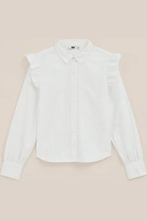 WE Fashion Meisjes blouse met gllittergaren - Regular fit - - Katoen