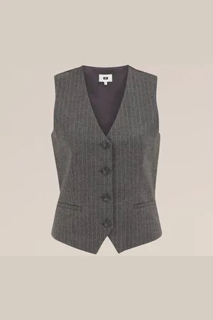 WE Fashion Dames slim fit gestreept gilet - Slim Fit -