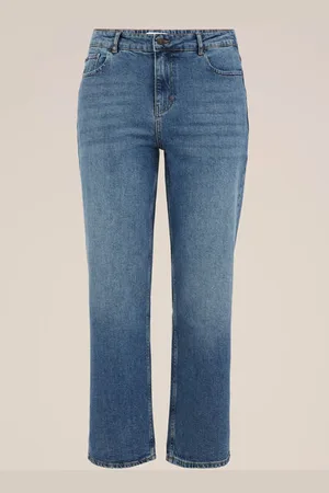 WE Fashion Blue Ridge - Dames Straight fit jeans met stretch - Curve - - Katoen - Plus Size