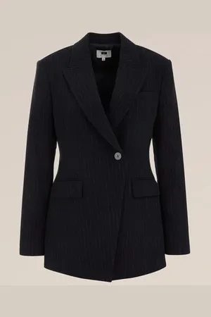 WE Fashion WE Studio - Dames blazer met dessin van wolmix - Regular fit - - Wol