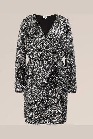 WE Fashion Dames pailletten jurk - Regular fit -