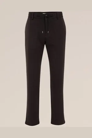 WE Fashion Heren tapered fit chino met jacqaurd-dessin - Tapered -