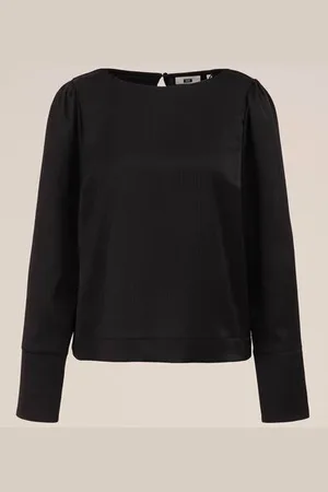 WE Fashion Dames blouse met satijnen look - Regular fit -