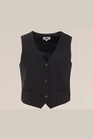 WE Fashion Dames gilet met glittergaren - Slim Fit -