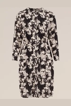 WE Fashion Dames jurk met dessin - Curve - Regular fit - - Viscose - Plus Size