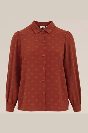 WE Fashion Dames blouse met structuur - Curve - Regular fit - - Plus Size