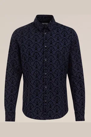 WE Fashion Heren overhemd met velvet dessin - Slim Fit - - Katoen