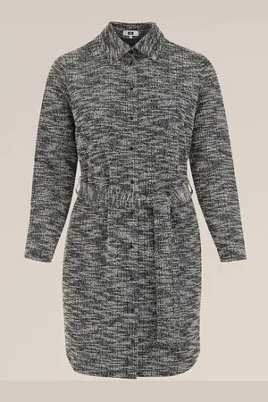 WE Fashion Dames boucle jurk - Curve - Regular fit - - Plus Size