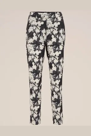 WE Fashion Dames slim fit pantalon met dessin - Slim Fit -