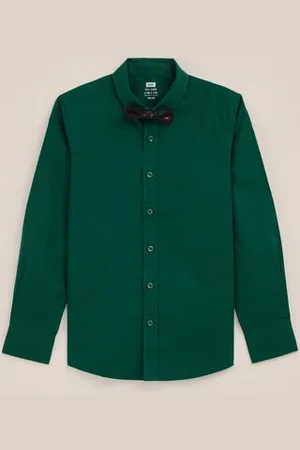WE Fashion Jongens overhemd met afneembare vlinderdas - Regular fit - - Katoen