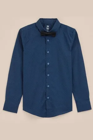 WE Fashion Jongens overhemd met afneembare vlinderdas - Regular fit - - Katoen