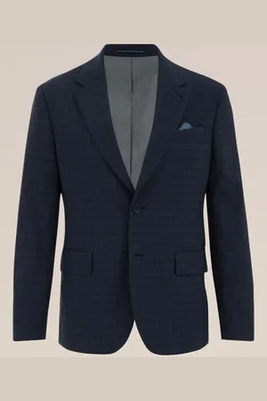 WE Fashion Heren premium slim fit blazer met ruitdessin - Slim Fit -