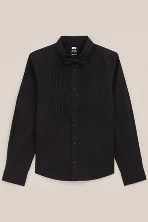 WE Fashion Jongens overhemd met afneembare vlinderdas - Regular fit - - Katoen