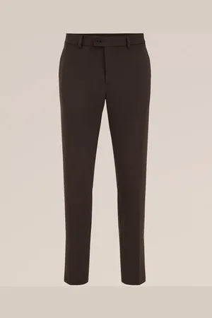 WE Fashion Van Gils - Heren Slim fit kreukvrij pantalon van gebreid nylon - Slim Fit -