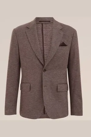 WE Fashion Van Gils - Heren premium flannel look blazer van gebreid materiaal - Slim Fit -