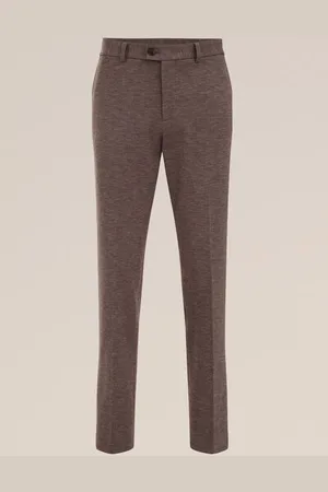 WE Fashion Van Gils - Heren premium flannel look pantalon van gebreid materiaal - Slim Fit -