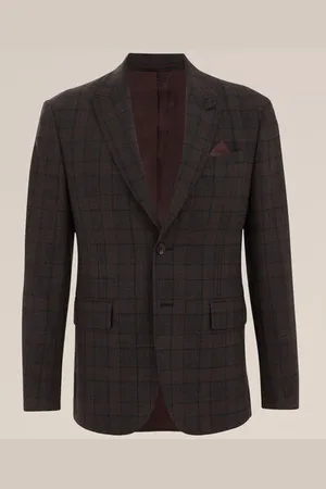 WE Fashion Van Gils - Heren premium wol mix blazer met ruitdessin - Slim Fit -