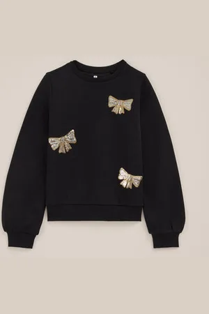 WE Fashion Meisjes sweater met pailletten applicatie - Regular fit - - Katoen